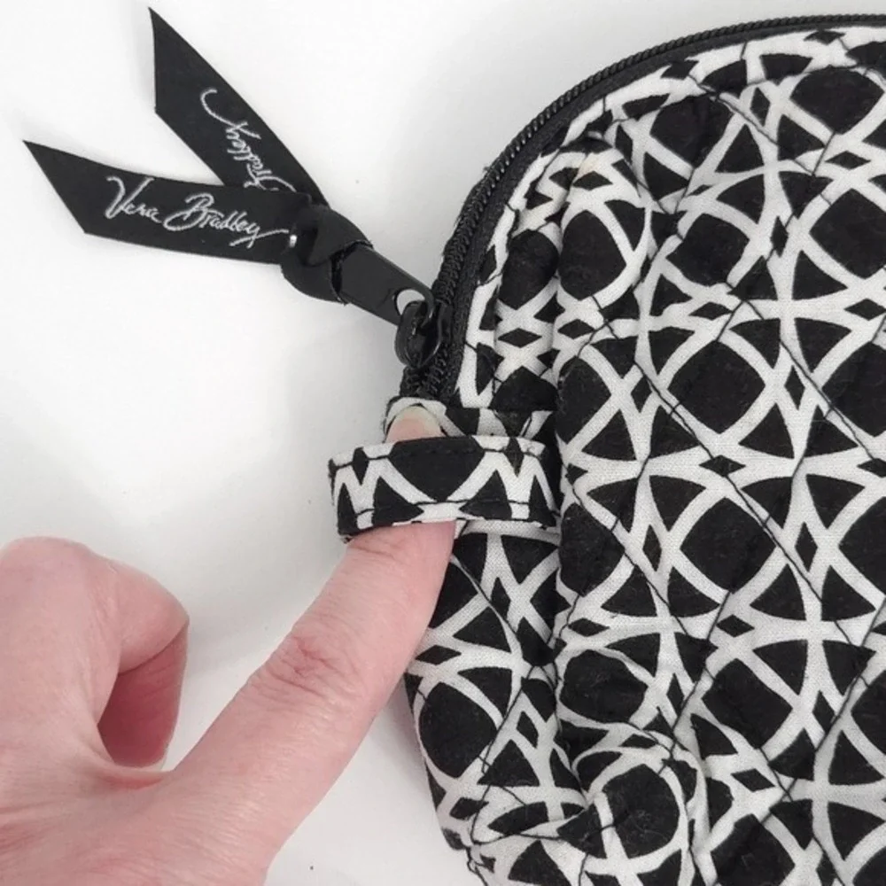Vera Bradley Black &‎ White Night & Day Geo Quilted Cosmetic Bag